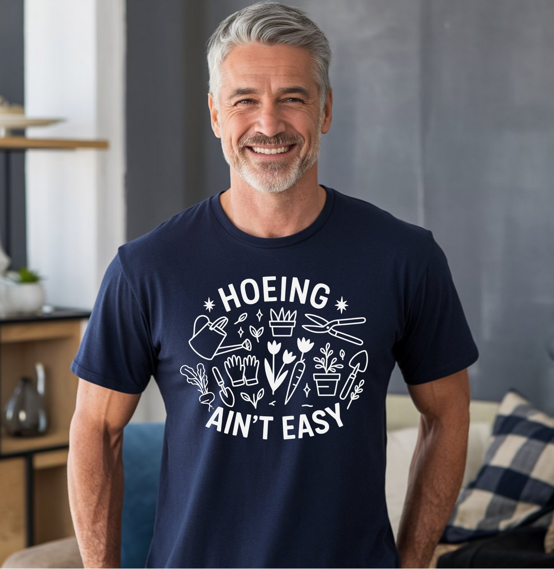 Funny Gardener T Shirt, Plant Lover Shirt, Farmer T Shirt, Hoeing Ain't Easy Shirt!