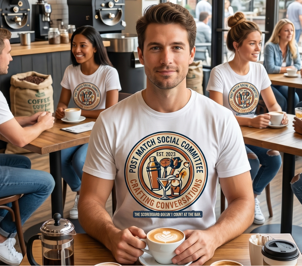 Post Match Social Committee – Comfort Colors Graphic Tee & Matching Dad Cap with Est. Group Year Personalization