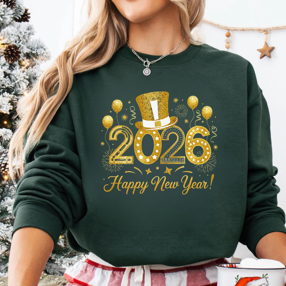 New Year's 2026 Sweatshirt, Holiday Sweatshirt, Festive New Year Apparel, Happy 2026 Crewneck