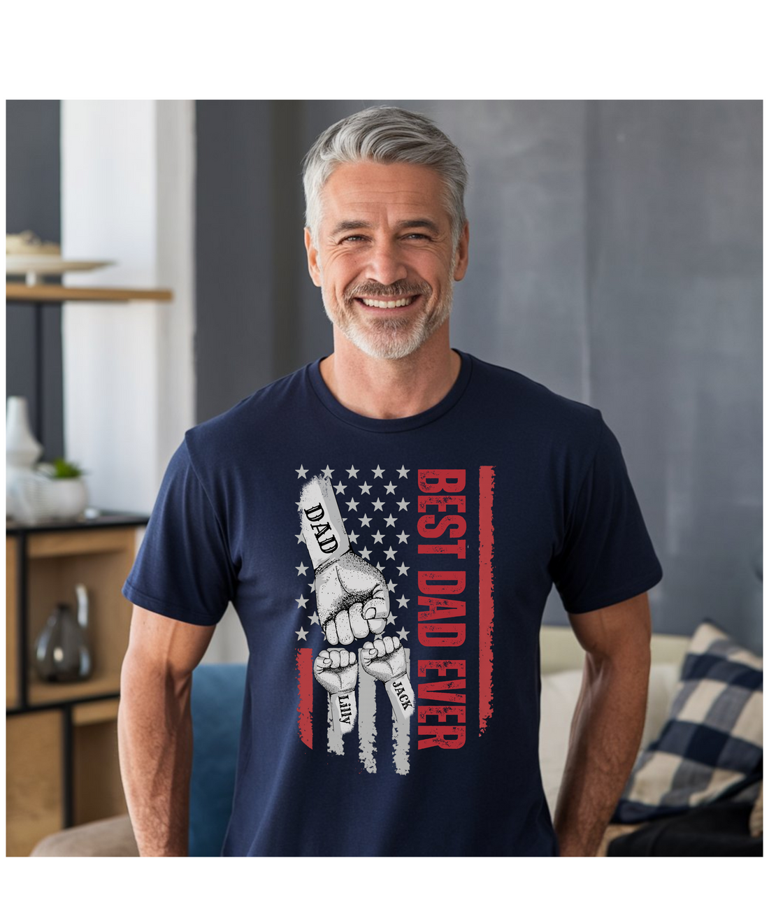 Personalized Best Dad Ever Raised Fist Bump Shirt!