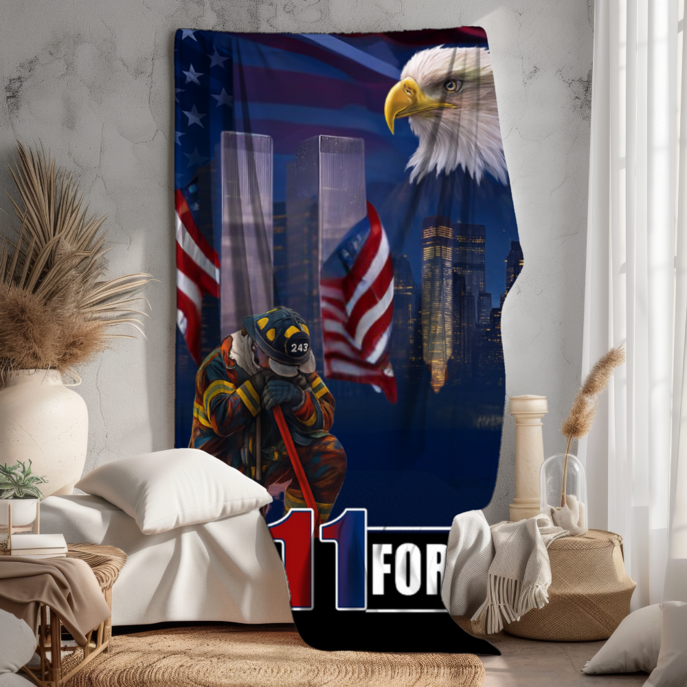 Patriotic 9/11 Memorial Blanket - Cozy and Commemorative 50x60in