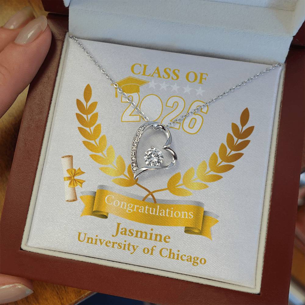 Personalized Graduation Necklace Gift for Her, Class of 2026 Senior Gift, Congrats Graduate Keepsake Necklace
