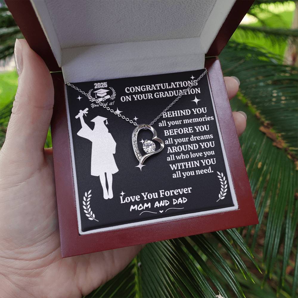 Personalized To My Daughter "Congrats on your Graduation" Forever Love Necklace