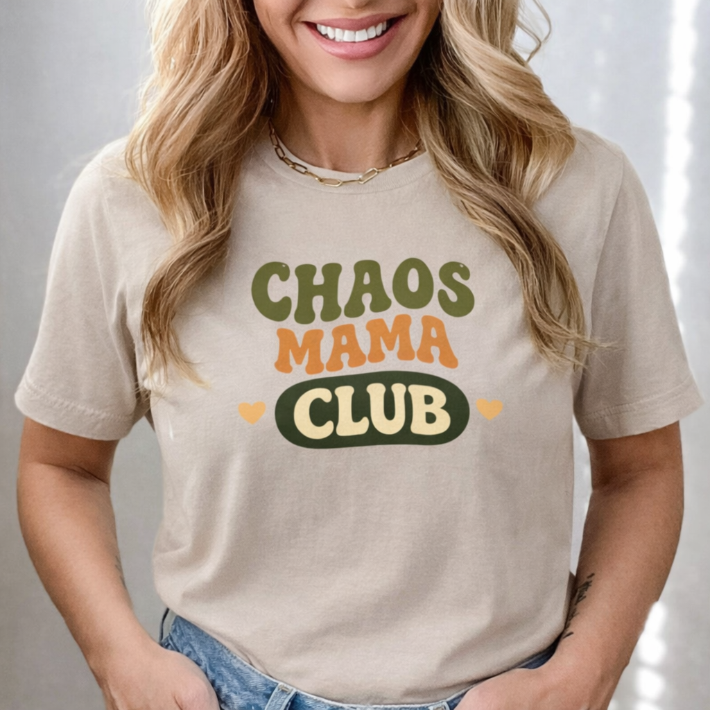 Chaos Mama Club T-Shirt | Funny Mom Life T-Shirt | Cozy Everyday Mom Apparel