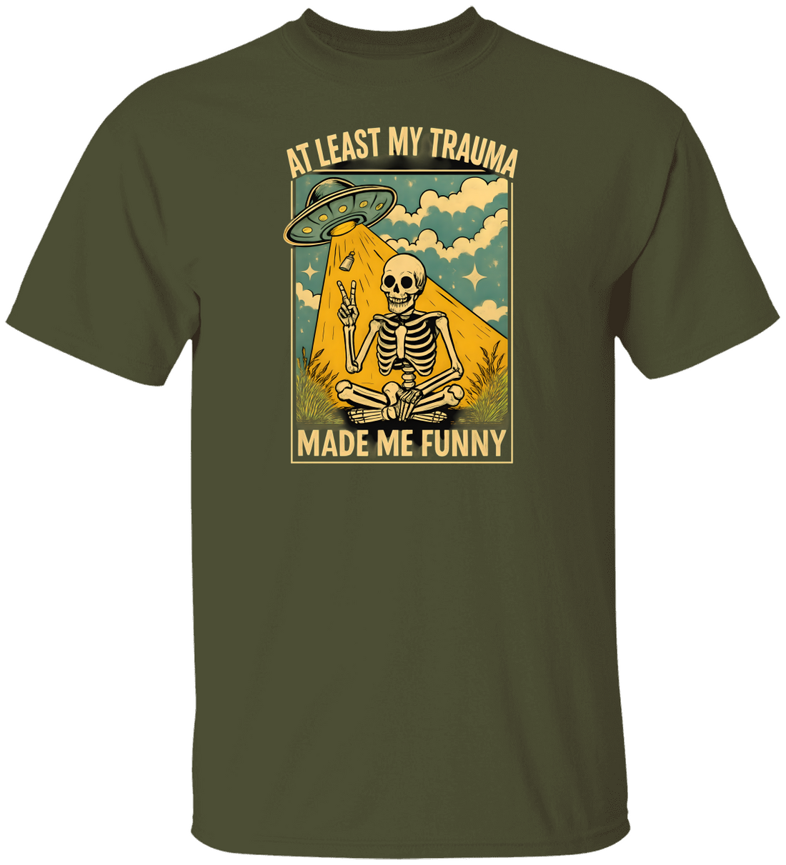 Funny Halloween Skeleton Design "My Trauma" Tee