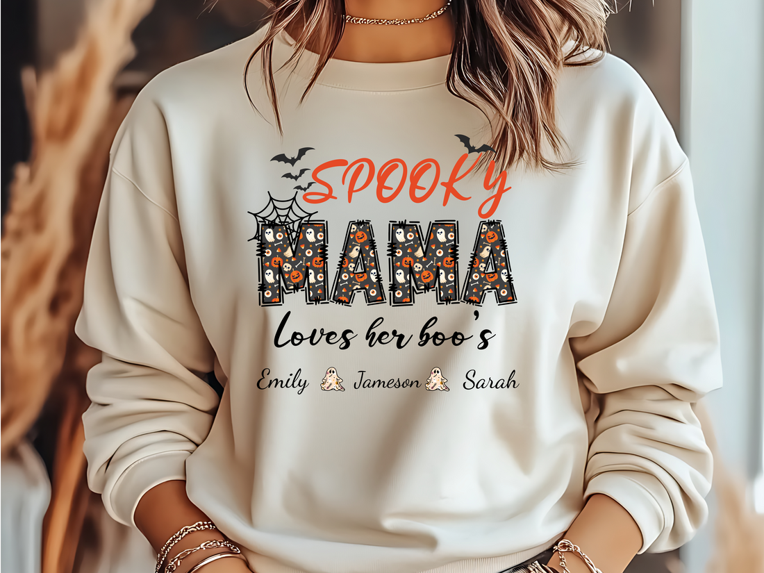 Spooky Mama Halloween Sweatshirt - Personalized Gift