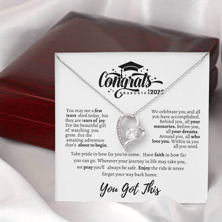 Graduation necklace, Graduation gift, "Congratulations Class of 2025" | Forever Love Necklace