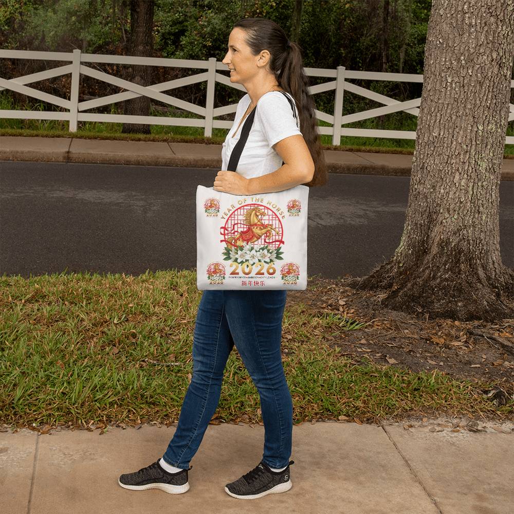 Year of the Horse Tote Bag, 2026 Zodiac Lunar New Year Keepsake!