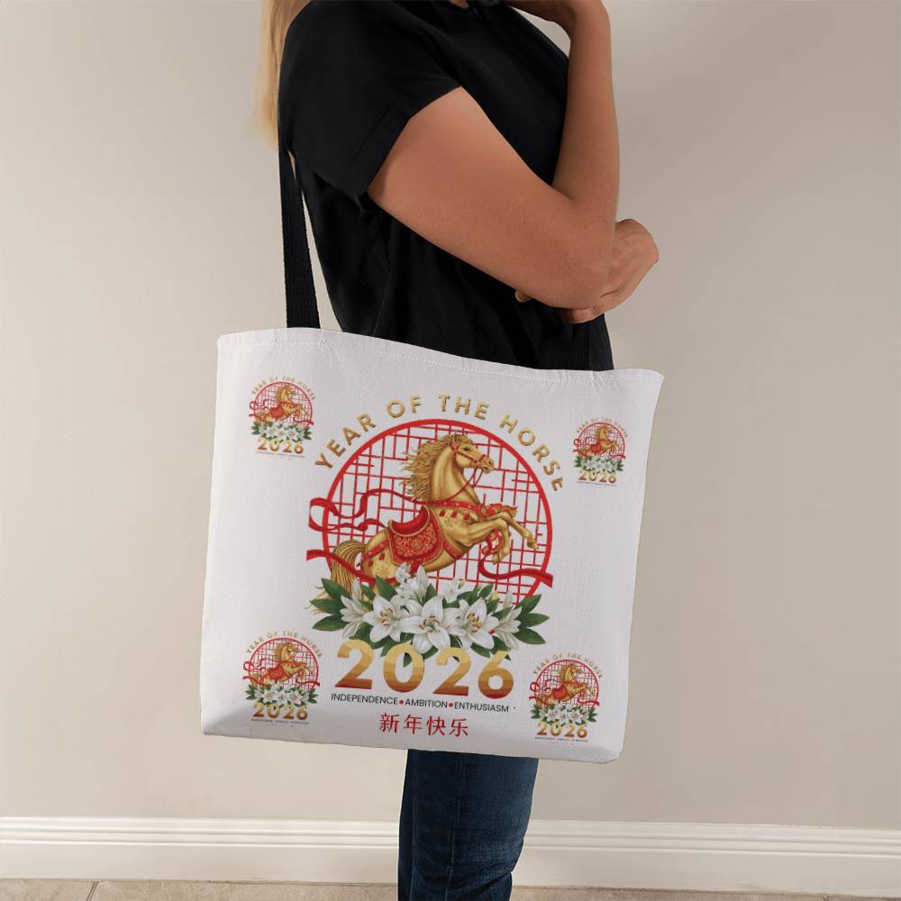 Year of the Horse Tote Bag, 2026 Zodiac Lunar New Year Keepsake!