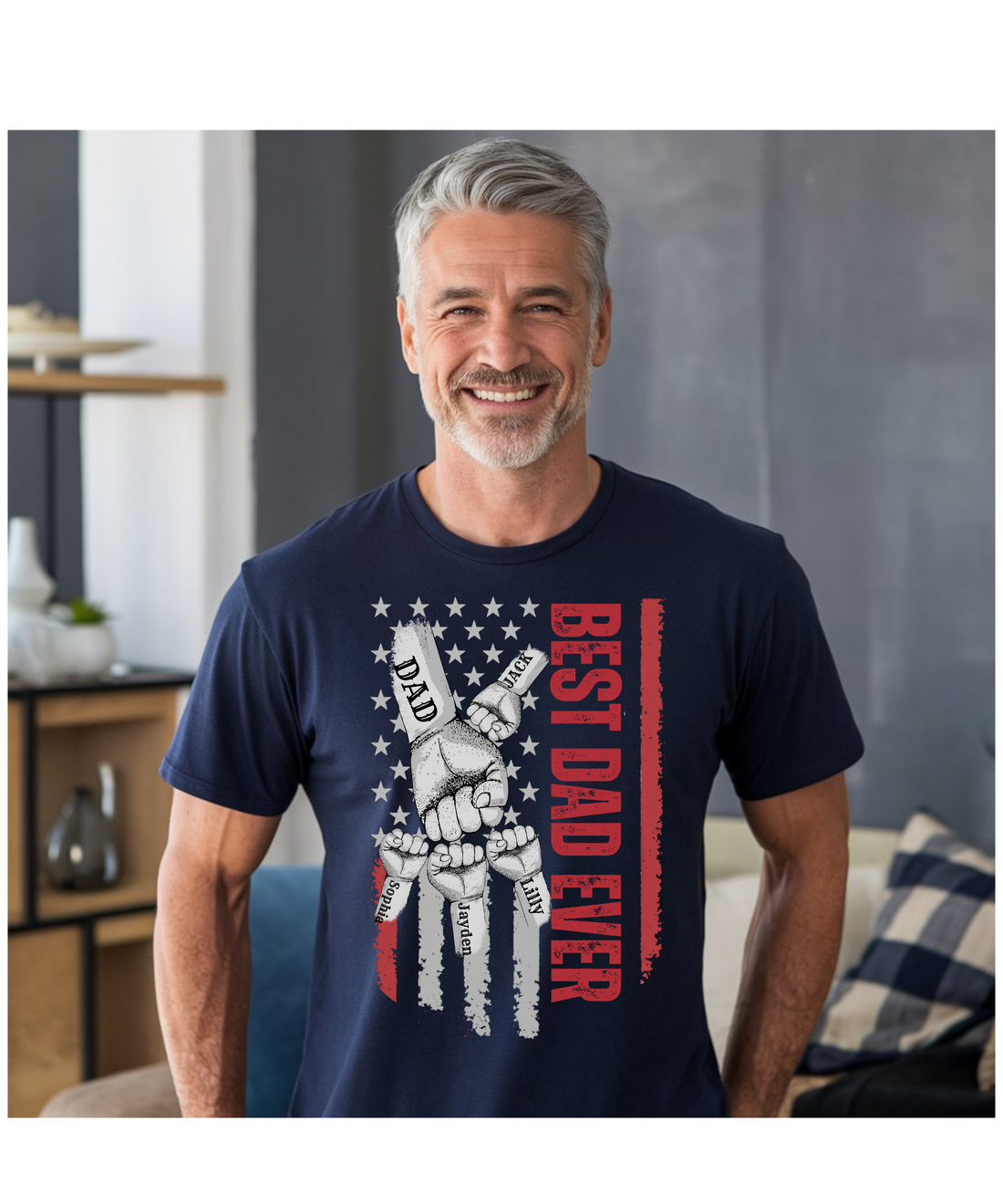 Personalized Best Dad Ever Raised Fist Bump Shirt!