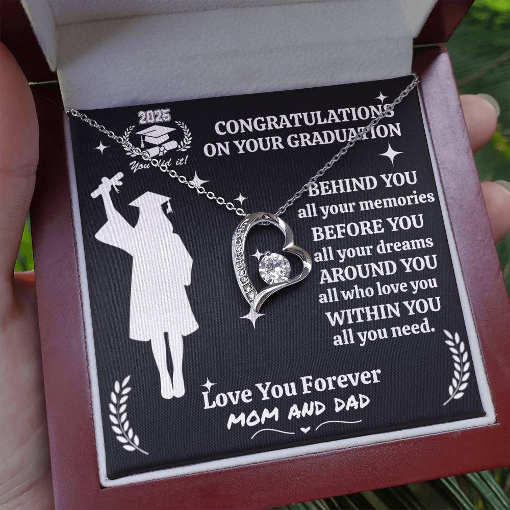 Personalized To My Daughter "Congrats on your Graduation" Forever Love Necklace