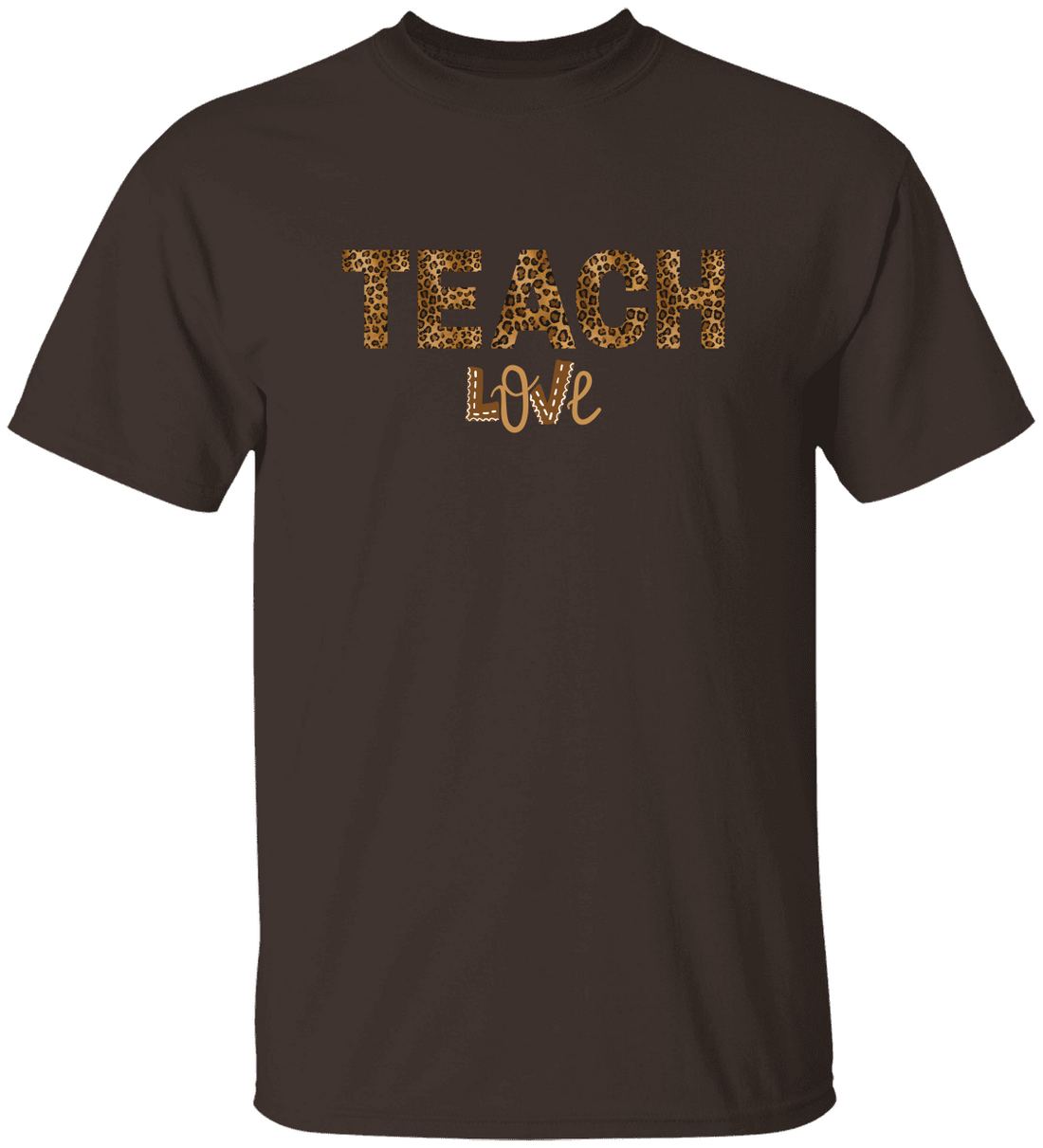 Teach Love Leopard Print Teacher Shirt – Cute Teacher Appreciation T-Shirt, Classroom Gift for Teachers, Back to School Teacher Tee
