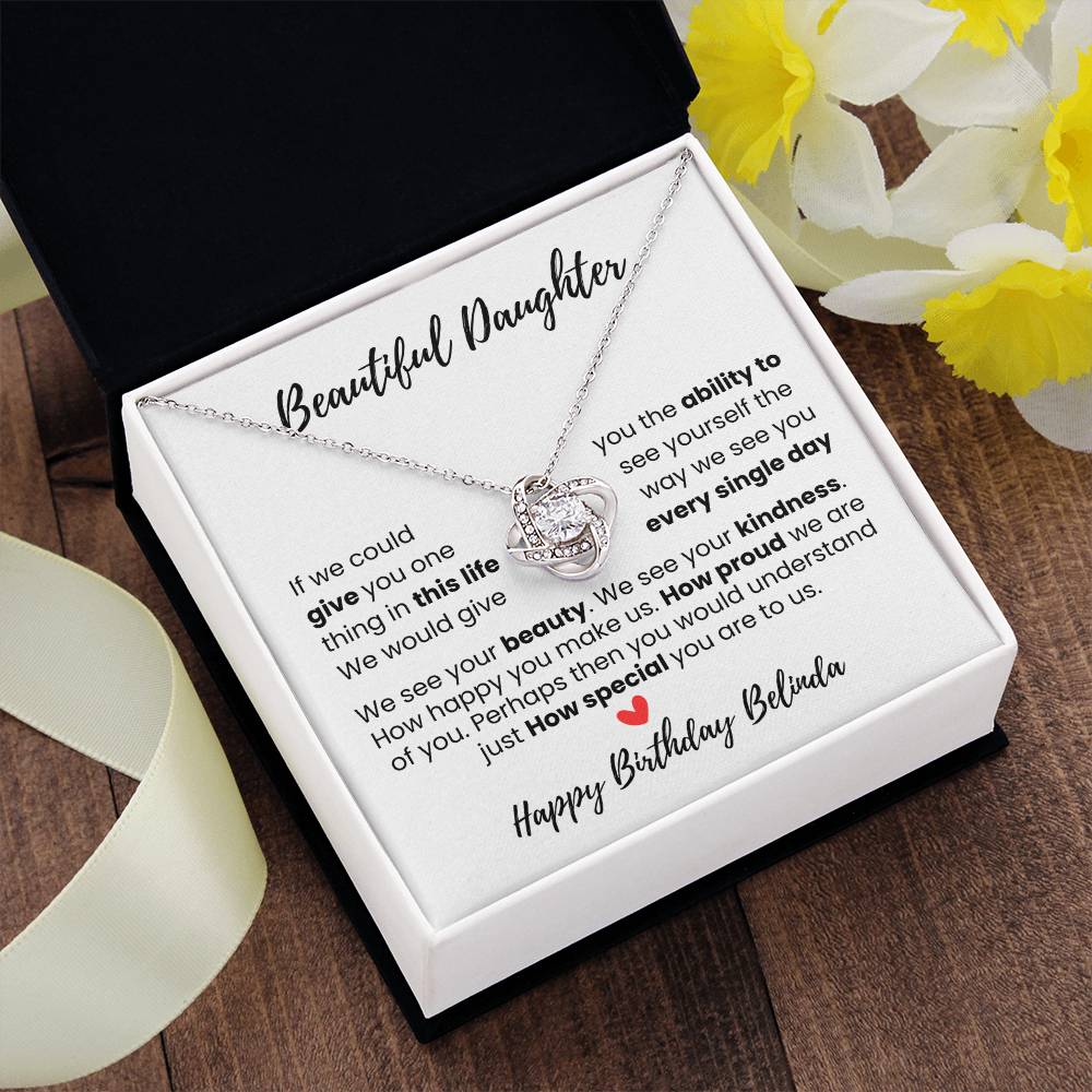 Personalize Gift for Daughter "You Are Cherished" Necklace