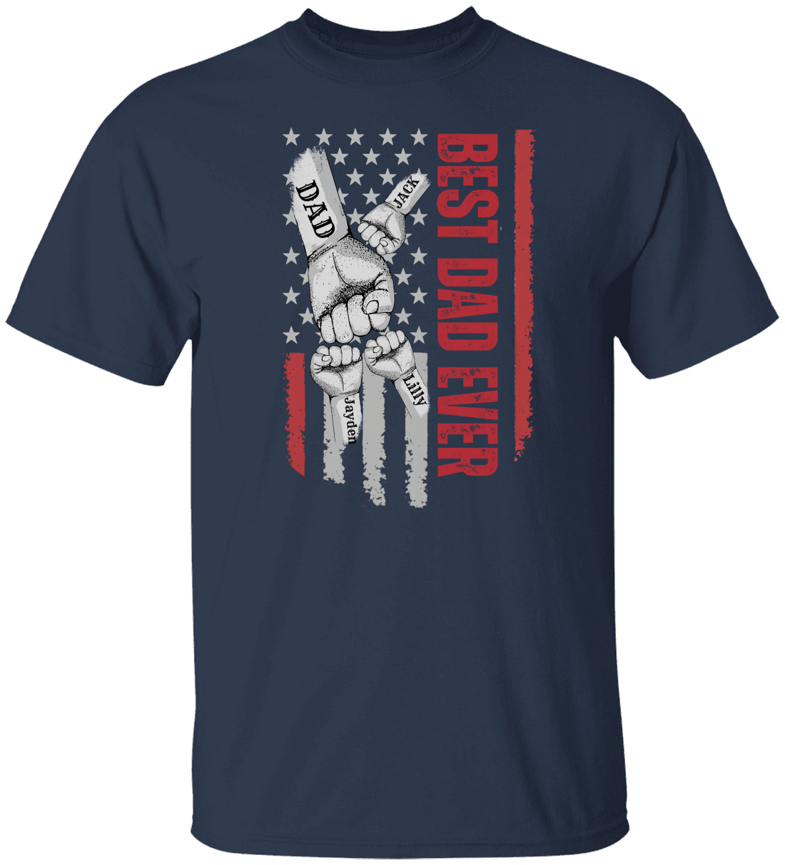 Personalized Best Dad Ever Raised Fist Bump Shirt!