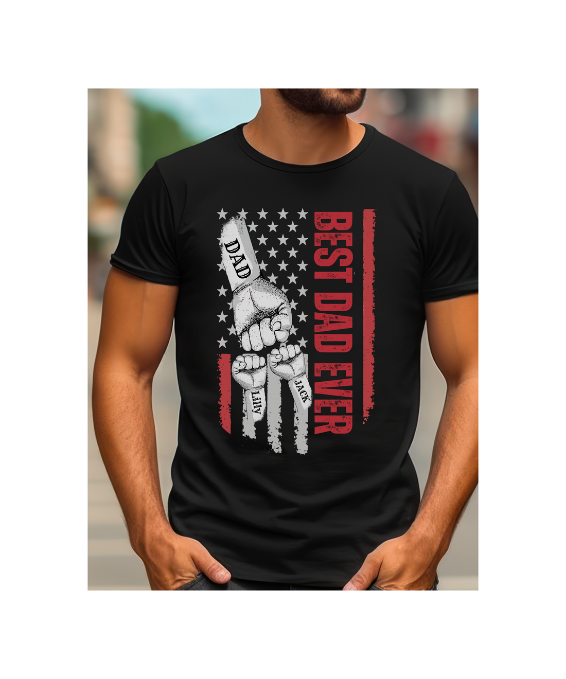 Personalized Best Dad Ever Raised Fist Bump Shirt!