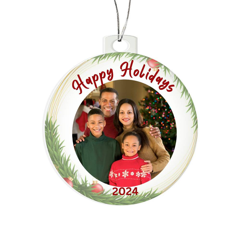 Personalized "Happy Holidays" Photo Acrylic Ornament!