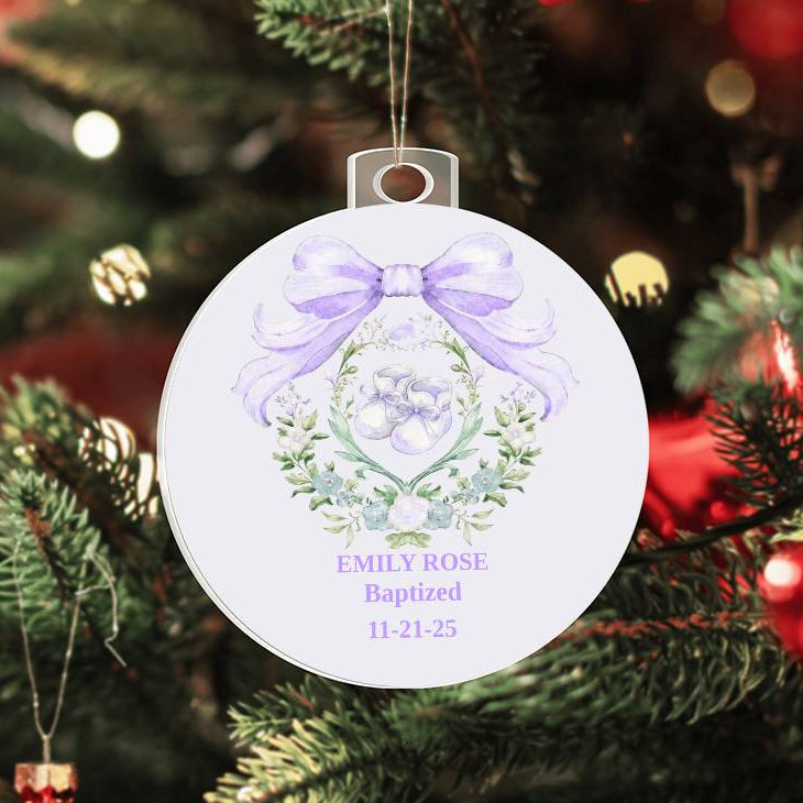 Personalized Acrylic Ornament, Custom Christmas Keepsake, Baptism Gift, Special Occasion Present, Gift for Family