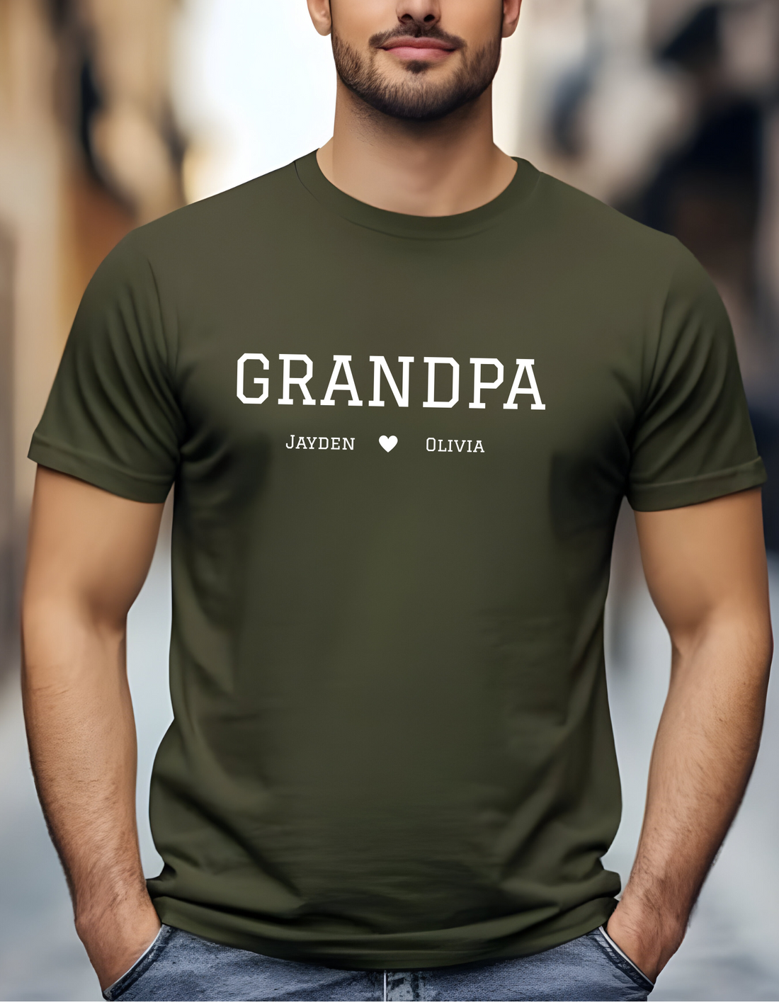 Custom Grandpa Shirt with Grandkids Names, Customized Father's Day Gift for Grandparent