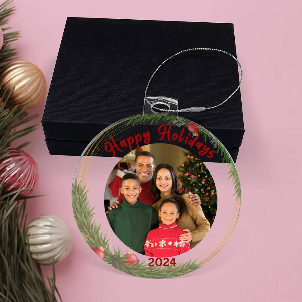 Personalized "Happy Holidays" Photo Acrylic Ornament!