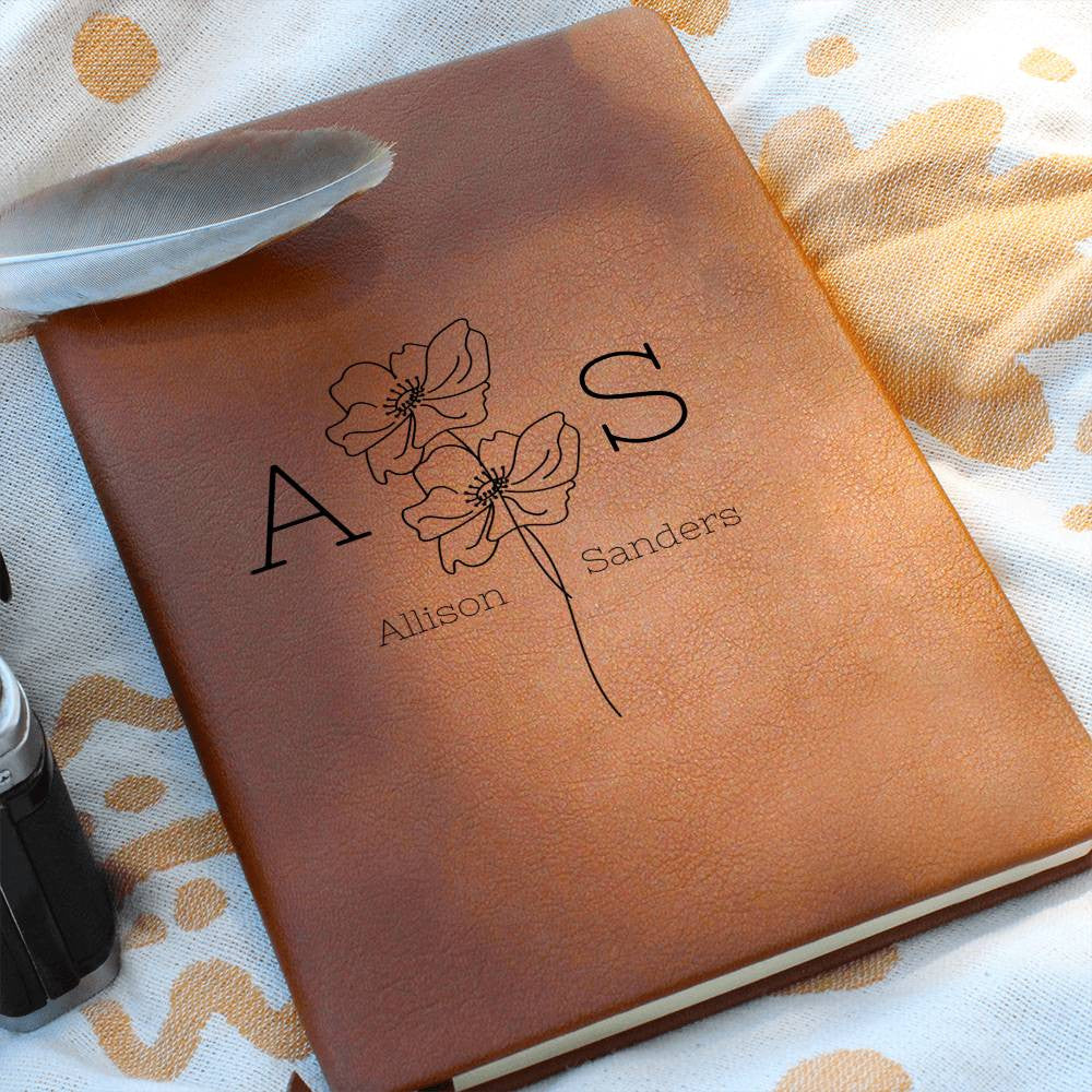 Personalized Leather Graphic Journal - Graduation Gift