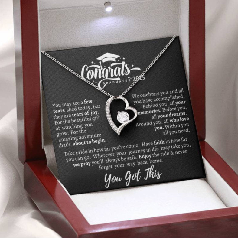 Graduation necklace, Graduation gift, "Congratulations Class of 2025" | Forever Love Necklace
