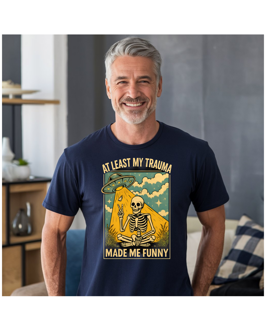 Funny Halloween Skeleton Design "My Trauma" Tee