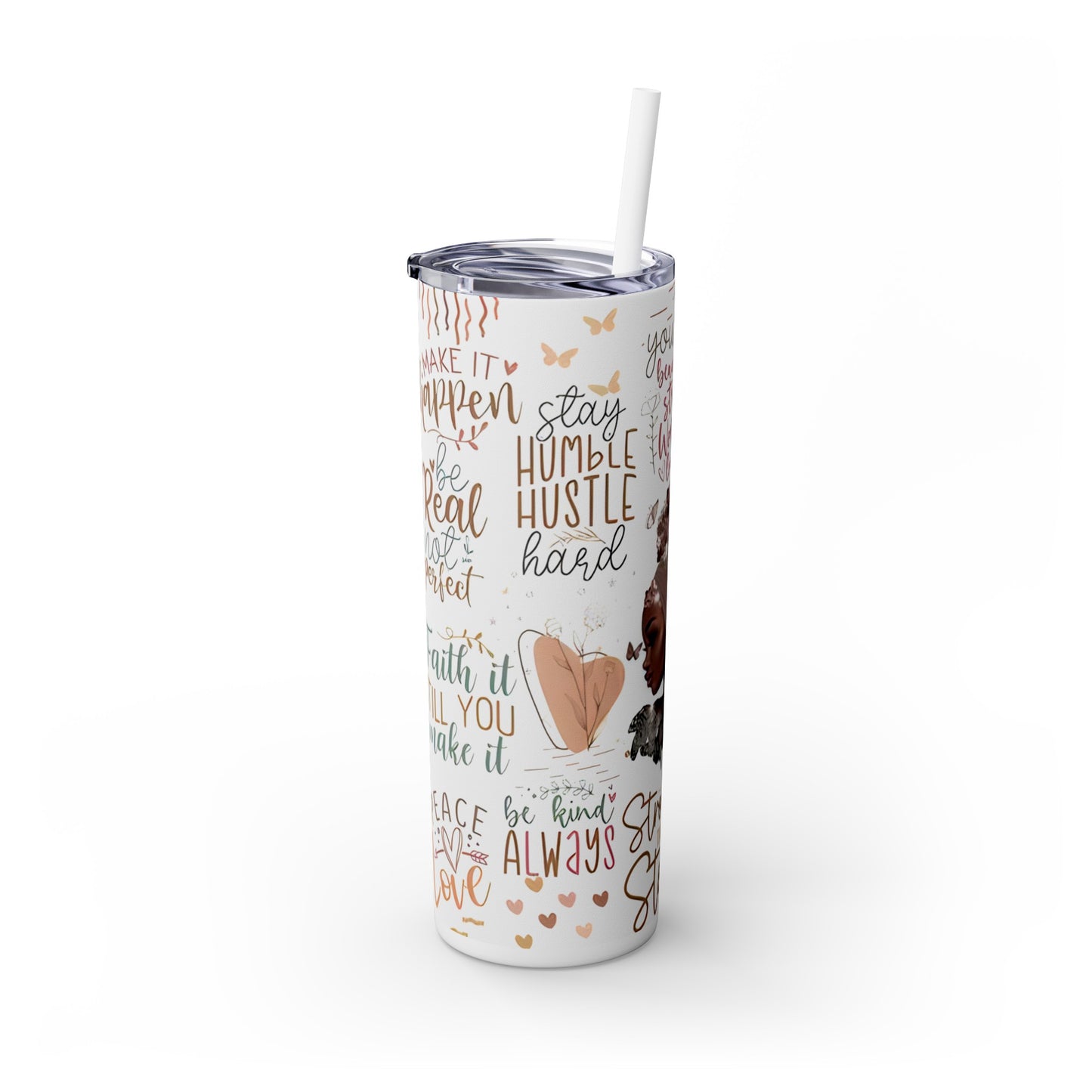 Daily Affirmations Skinny Tumbler with Straw, 20oz