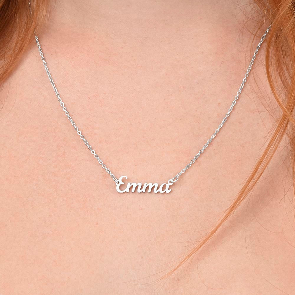 Personalized “To My Granddaughter” Name Necklace – Heartfelt Gift From Grandpa with Inspirational Message Card