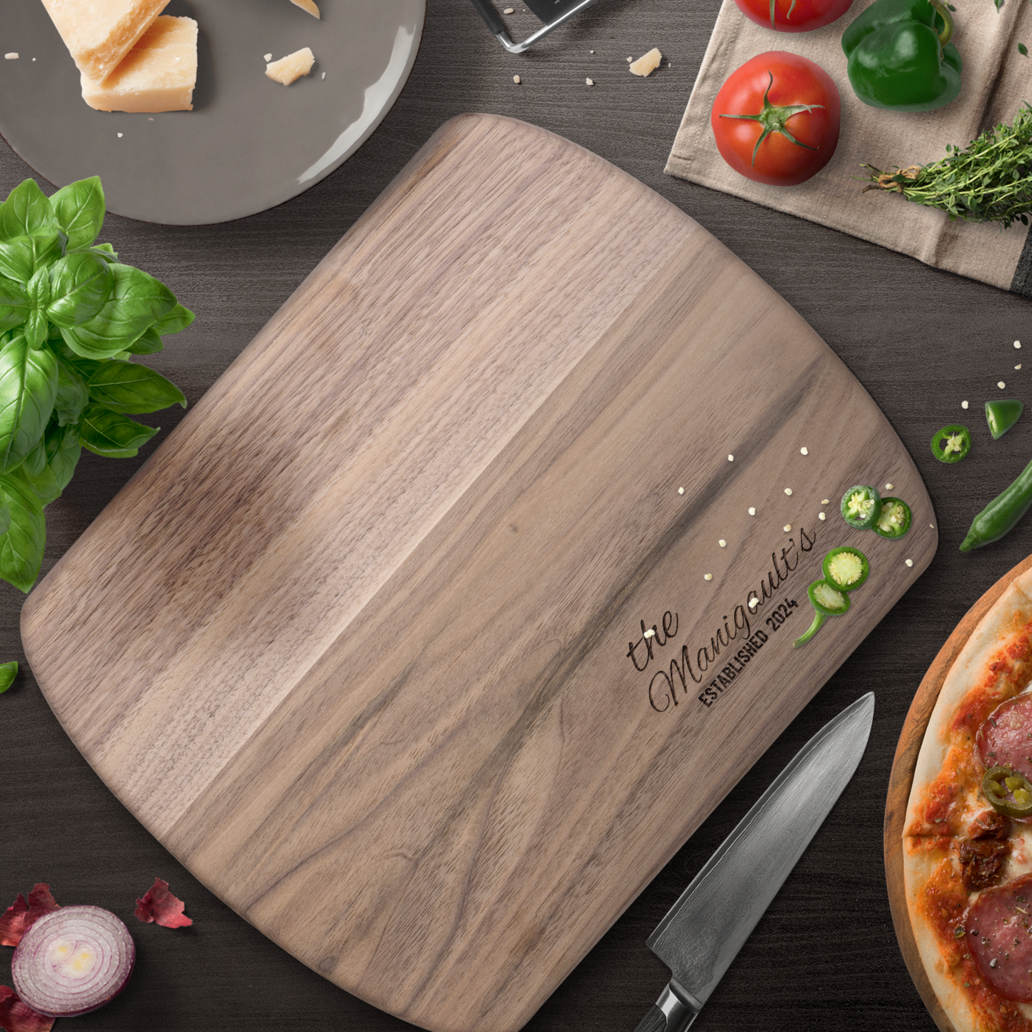 Personalized Family Name Wooden Cutting Board