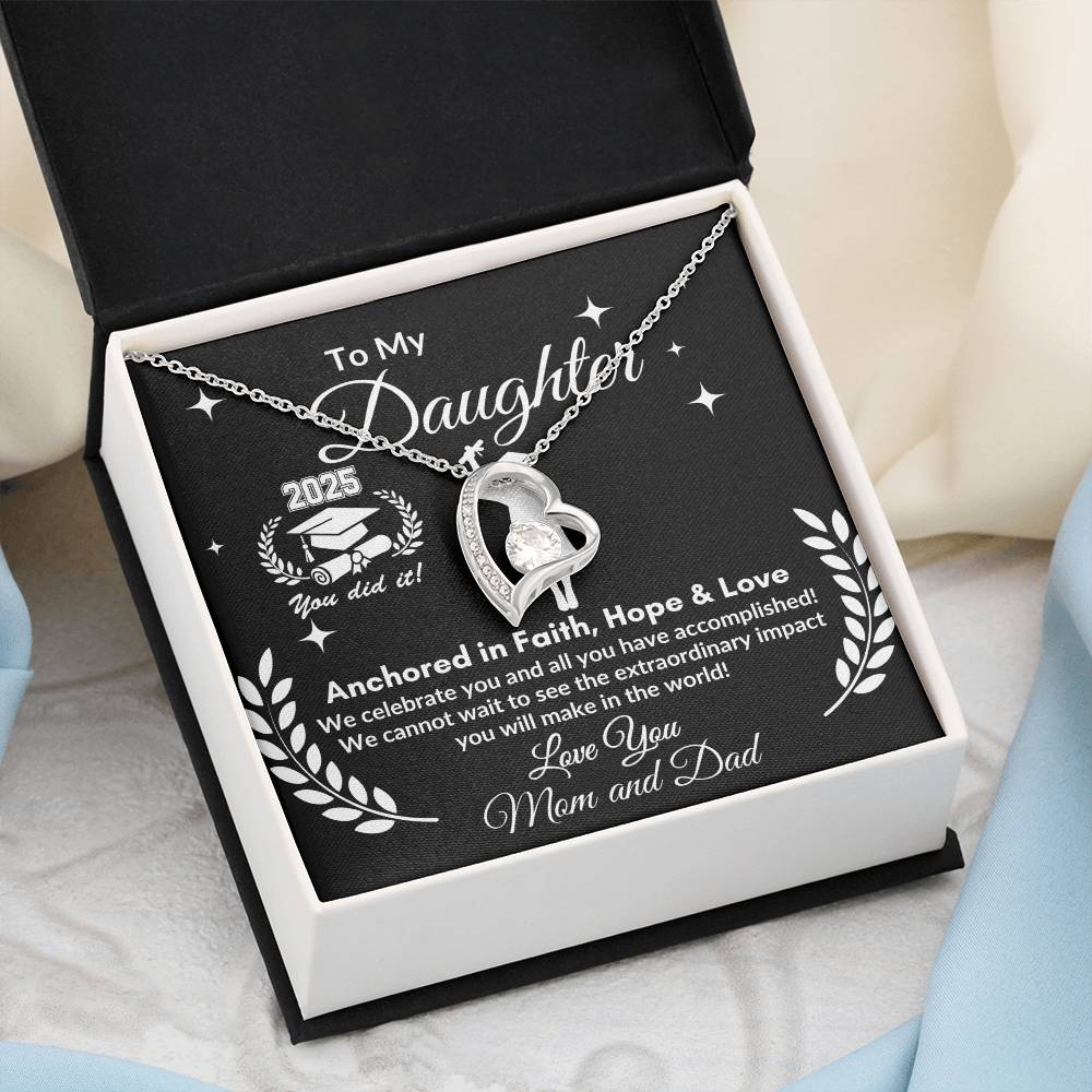 Personalized To My Daughter "2025 Grad" Forever Love Necklace !