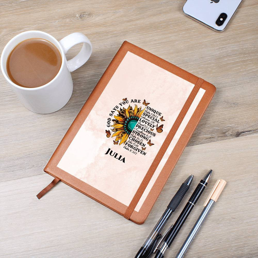 Personalized Leather Journal, Coworker Gift, Mentor Gift, Christmas Gift Graphic Journal