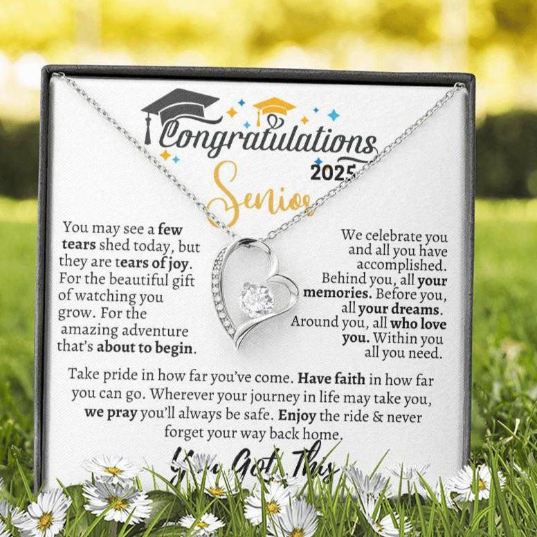 Graduation necklace, Graduation gift, "Congratulations Class of 2025" | Forever Love Necklace