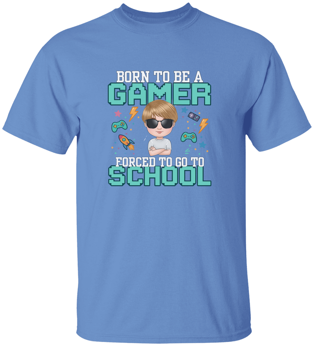 Kids Gamer Tee - Personalize Image Fun School Shirt
