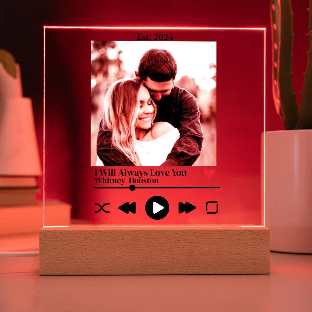 Personalized Song Acrylic Square Plaque | Weddings | Anniversary | Birthdays