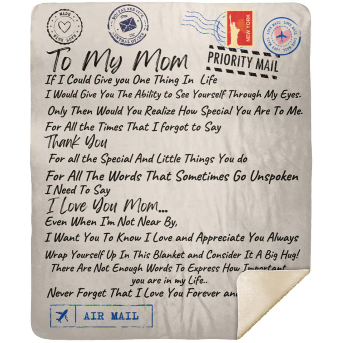To My Mom "If I Could" Premium Sherpa Blanket (Throw) 50x60