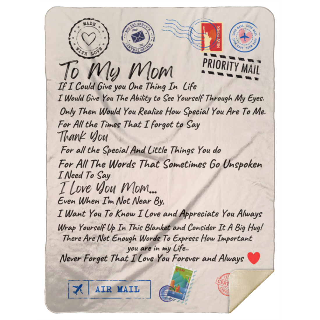 To My Mom "If I Could" Premium Sherpa Blanket (Throw) 50x60