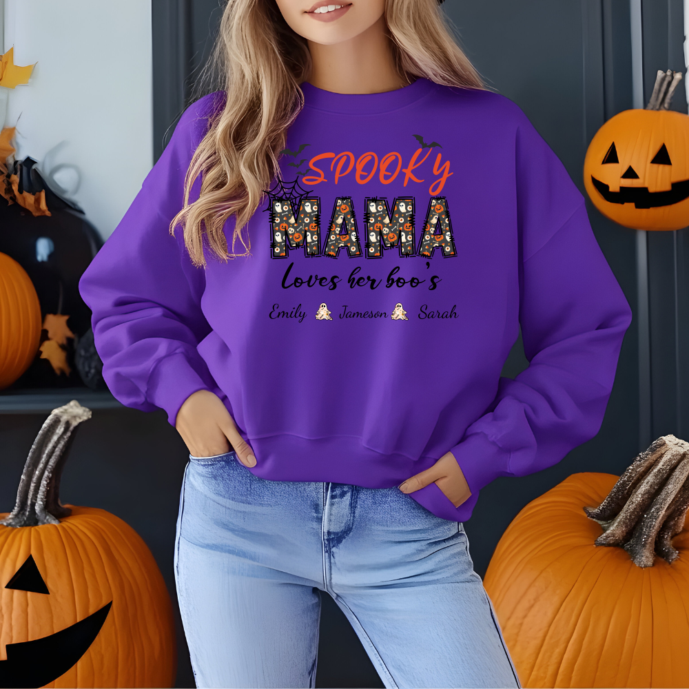 Spooky Mama Halloween Sweatshirt - Personalized Gift