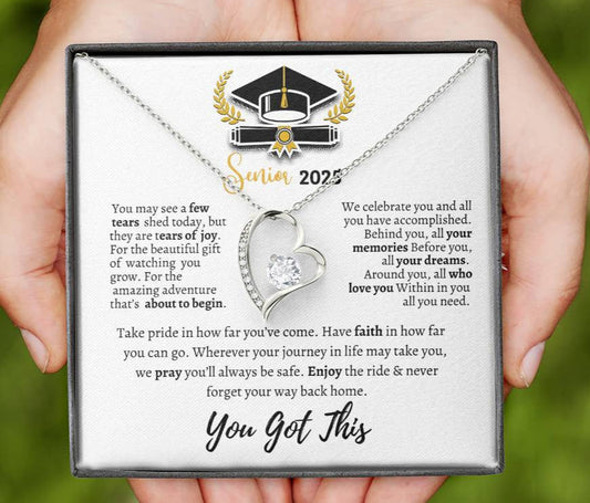 Graduation necklace, Graduation gift, "Congratulations Class of 2025" | Forever Love Necklace