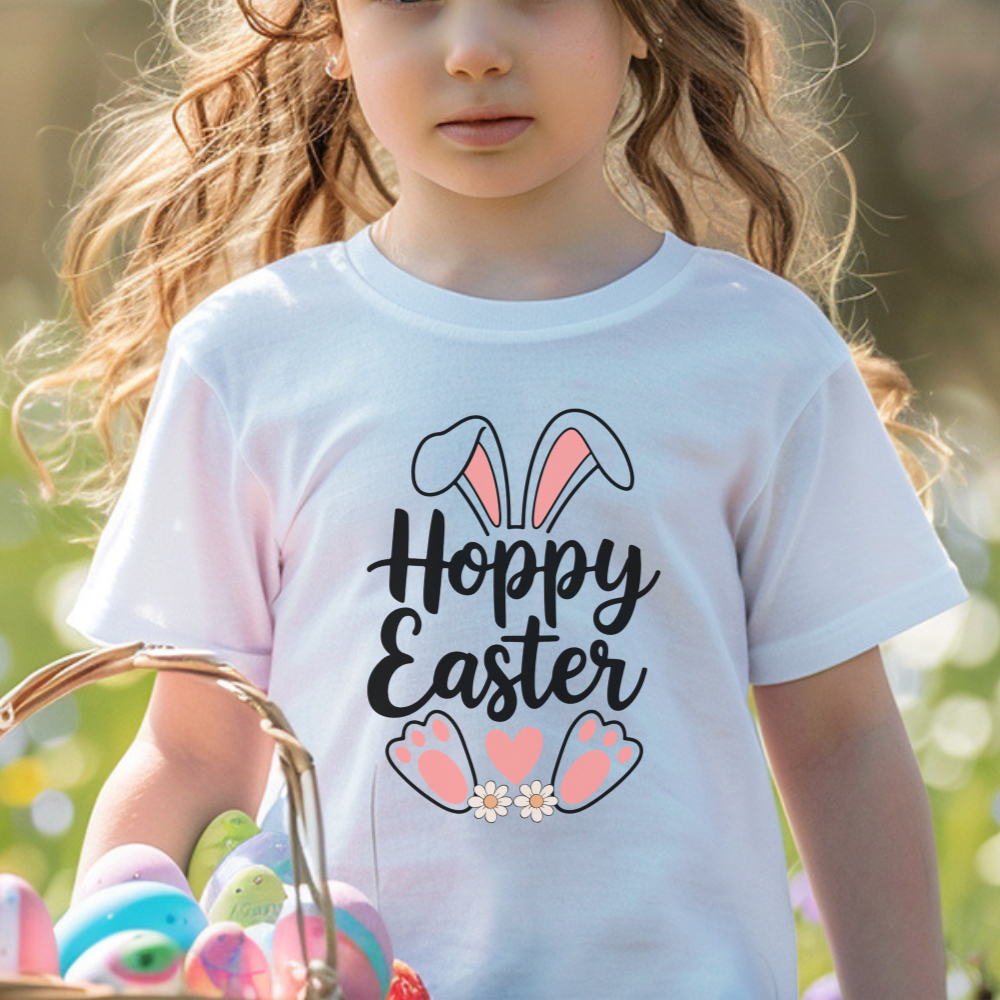 Kids Easter Bunny Shirt, Cute Hoppy Easter Tee, Spring Toddler T-Shirt, Funny Easter Gift, Children's Holiday Outfit