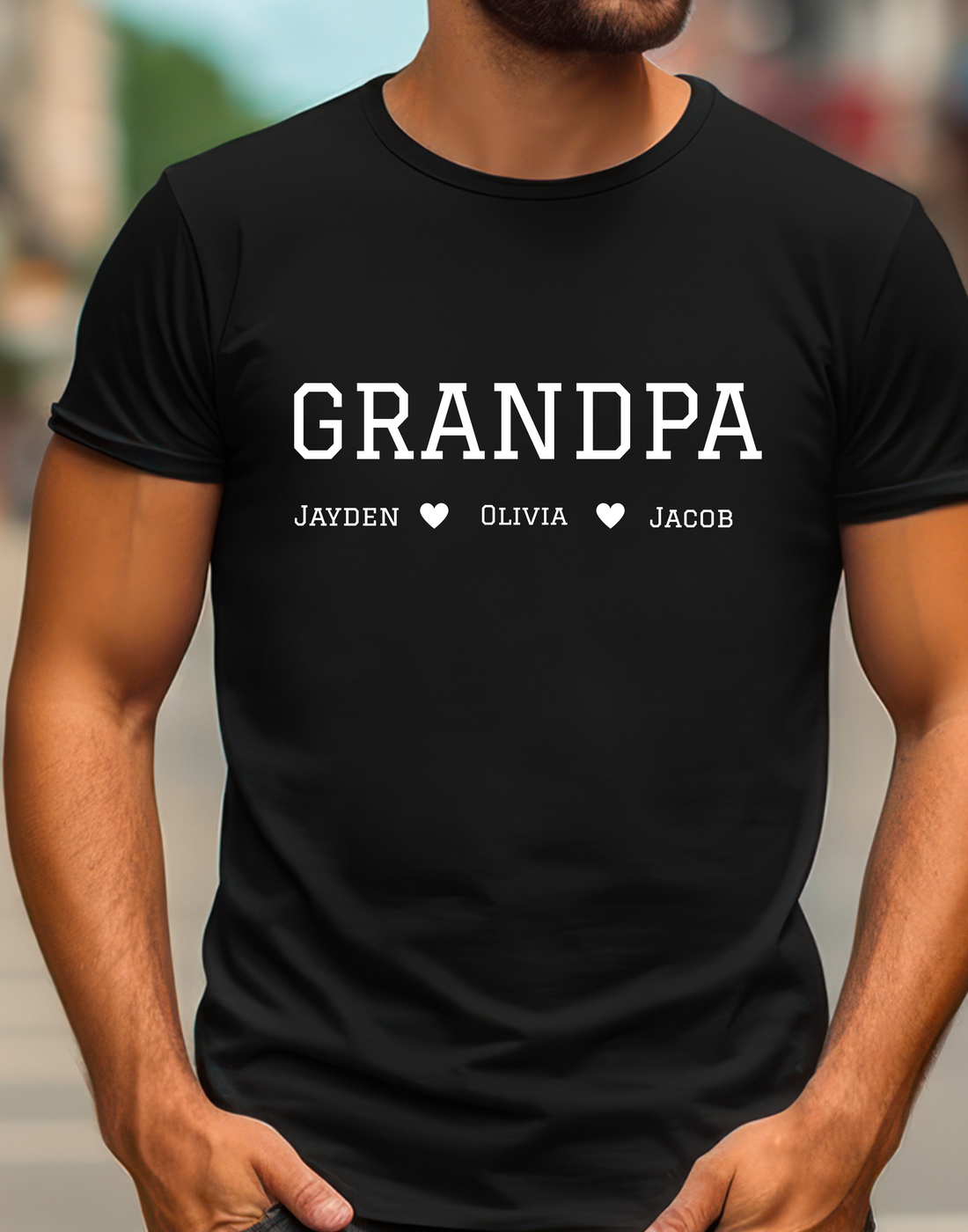 Custom Grandpa Shirt with Grandkids Names, Customized Father's Day Gift for Grandparent
