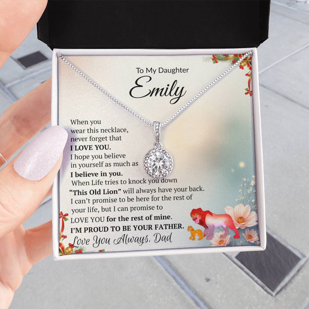 Eternal Hope Necklace Gift for Daughter, “My Precious Daughter, My Forever Pride”