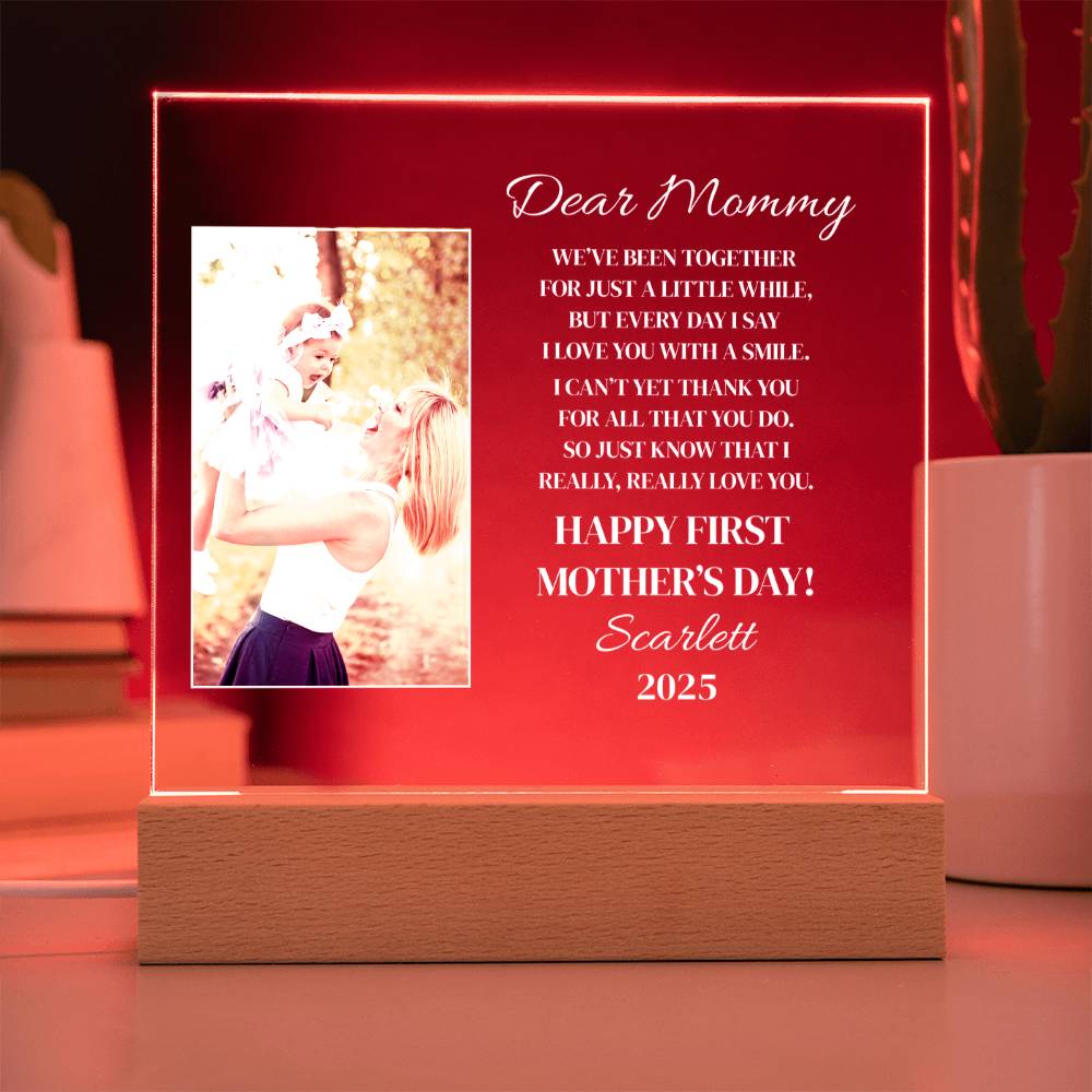 Personalized "Dear Mommy" Acrylic Nite Lite Plaque