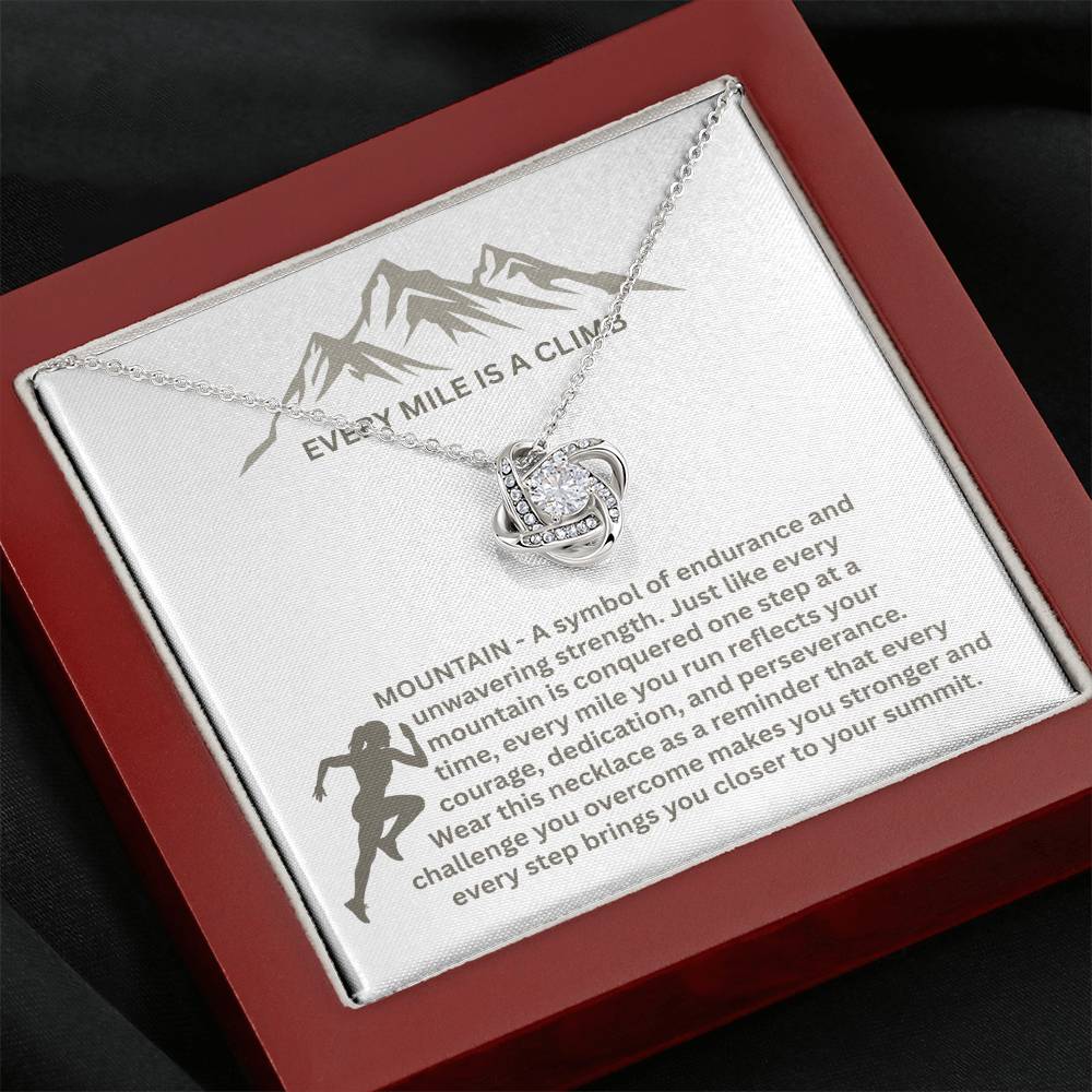 Every Mile Is a Climb – A Symbol of Strength & Perseverance - Love Knot Necklace