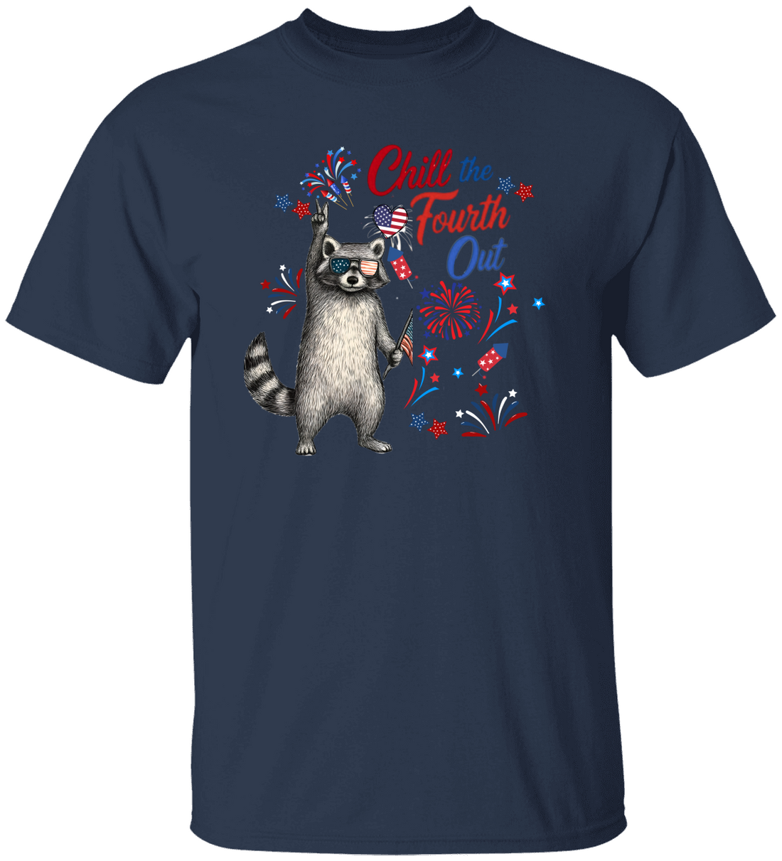 Chill The Fourth Out Shirt, Funny Raccoon Fourth of July t-Shirt, 4th of July Shirt