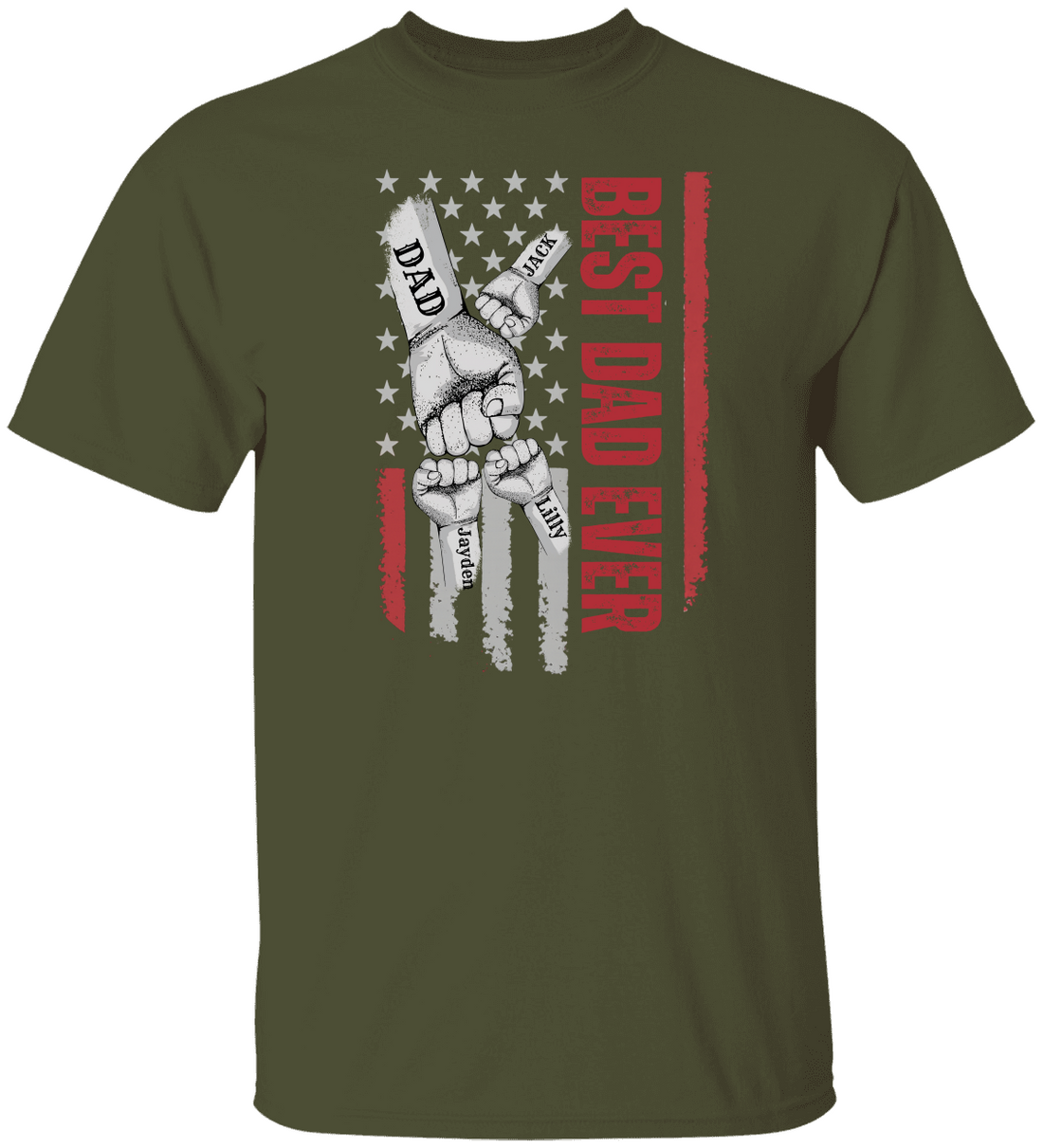 Personalized Best Dad Ever Raised Fist Bump Shirt!