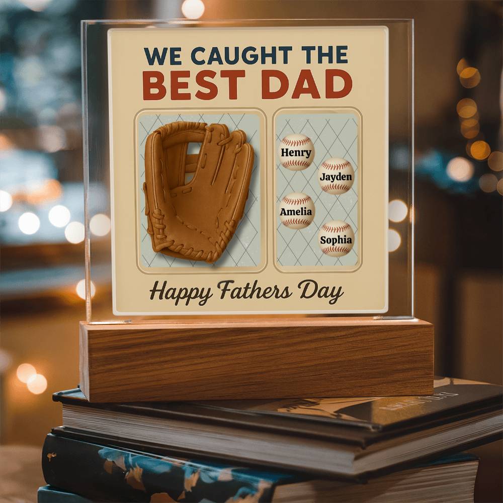 Baseball Dad Personalized Acrylic Plaque | Personalized Gift from Kids | Wife!