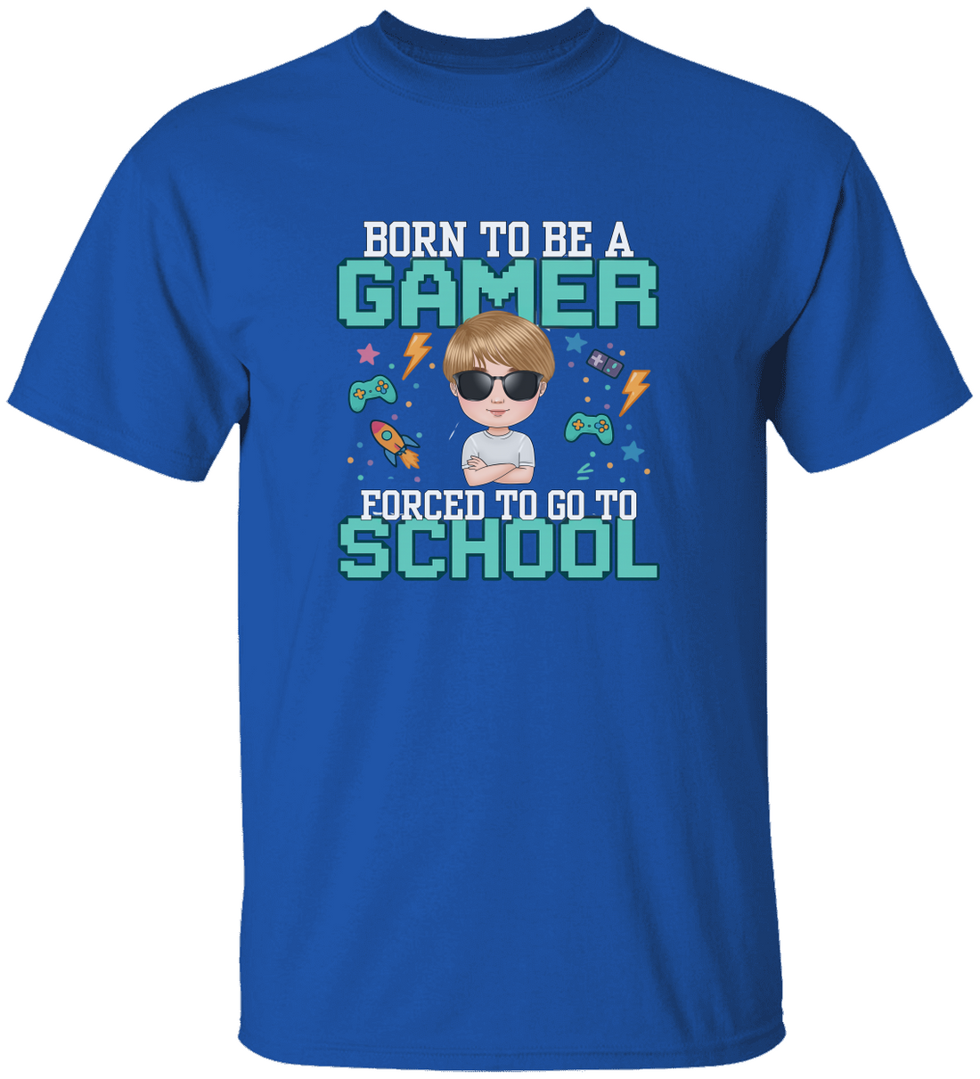 Kids Gamer Tee - Personalize Image Fun School Shirt