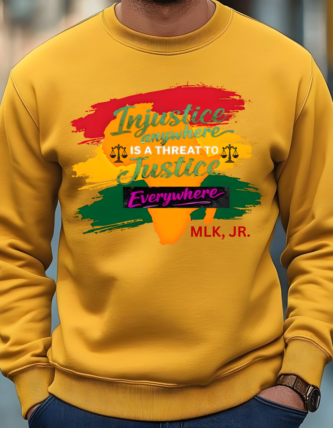 Inspirational Crewneck Sweatshirt, MLK Quote Apparel, Motivational Pullover, Justice Quote Sweatshirt
