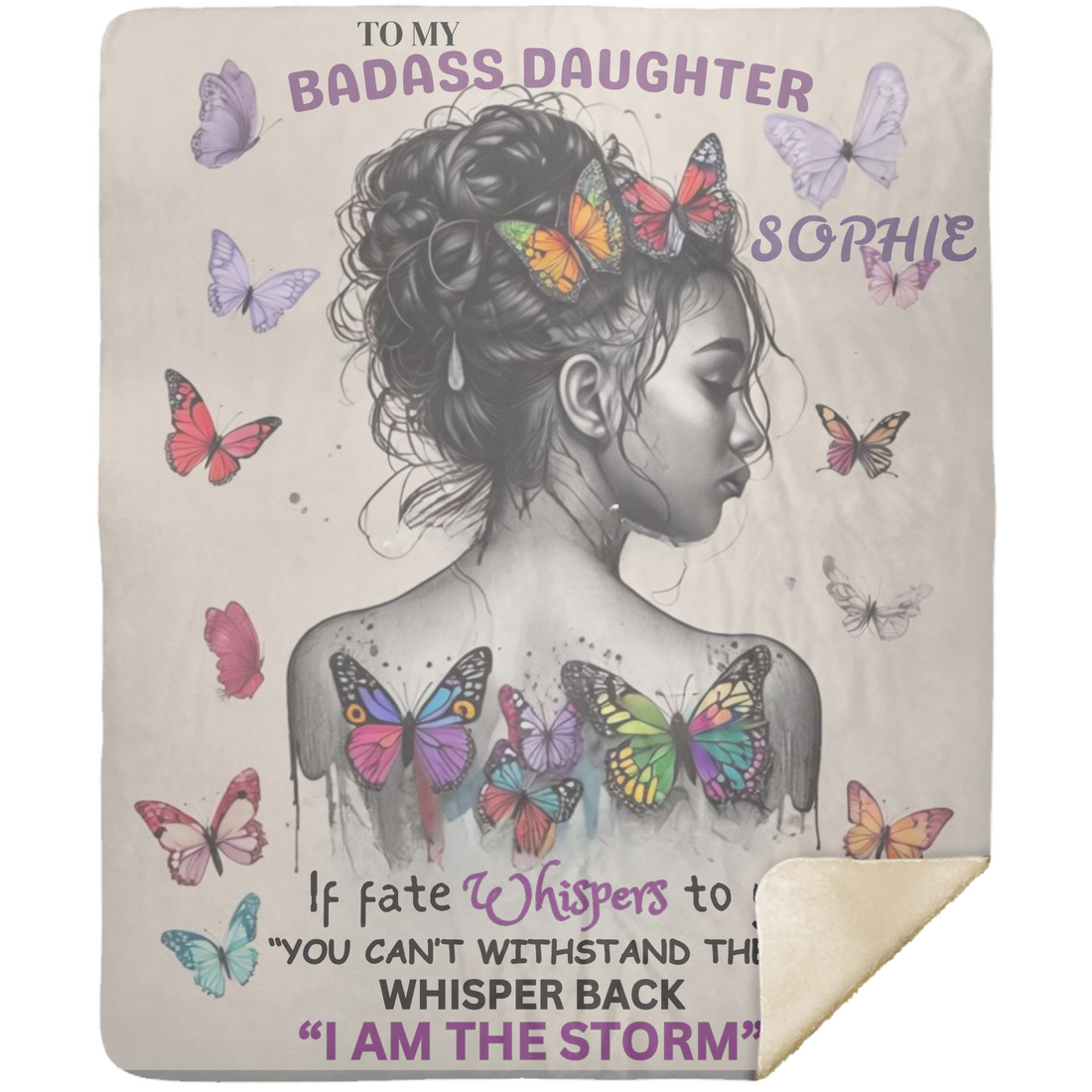 Personalized To My Badass Daughter Blanket - Empowering Gift For Daughter From Dad