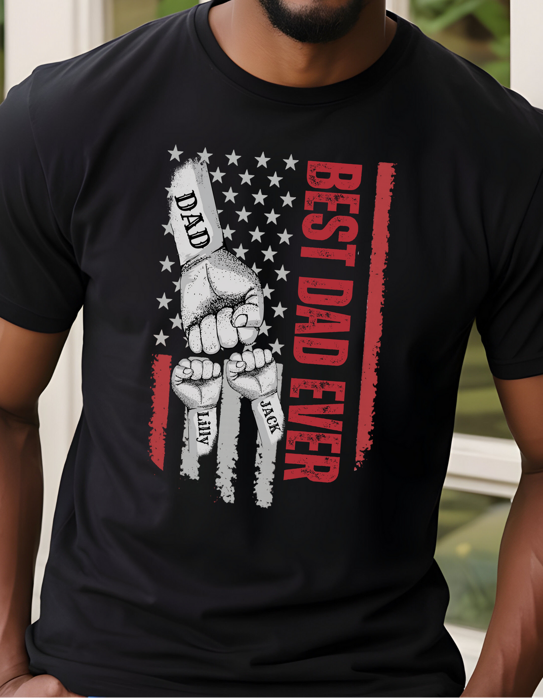 Personalized Best Dad Ever Raised Fist Bump Shirt!